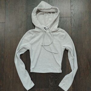 Junior’s Medium Blashe Heather Gray Cropped Pullover Hoodie